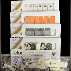 4 sets of retired Halloween Color Street nail strips plus extras 🎃
